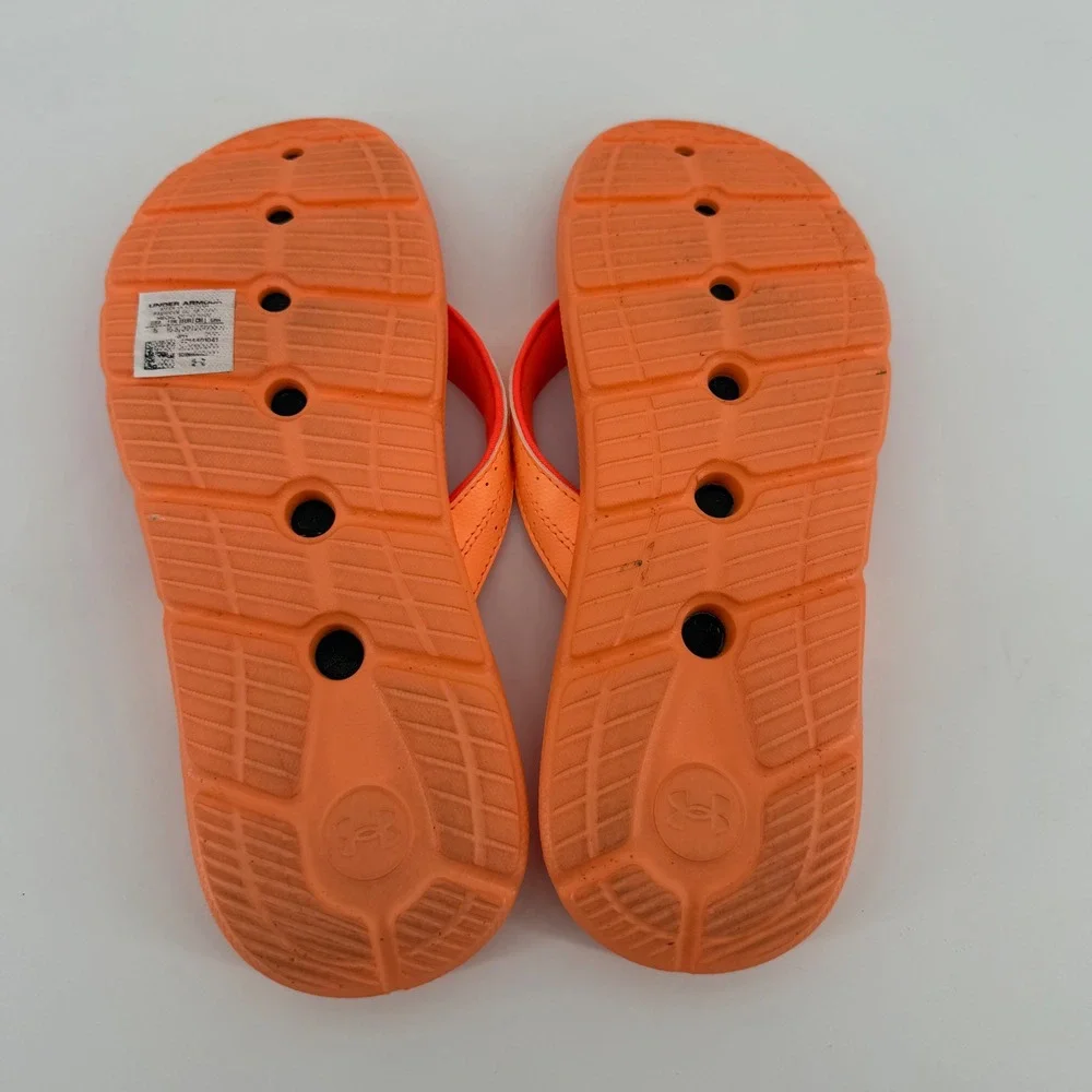 Under Armour Sandals Womens 8 Orange Ignite Thong Flip Flop Sporty Cushioned